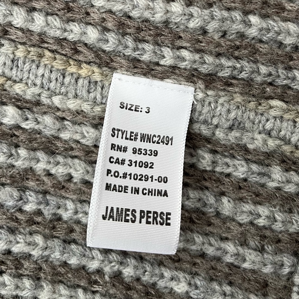 {James Perse} Wool & Alpaca Blend Sleeveless Cardigan Vest Grey - Size 3 (Large) - Picture 8 of 9